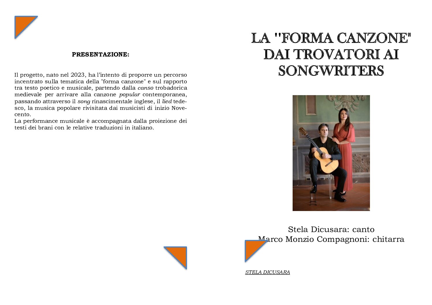 Brochure duo per concerto secco suardo